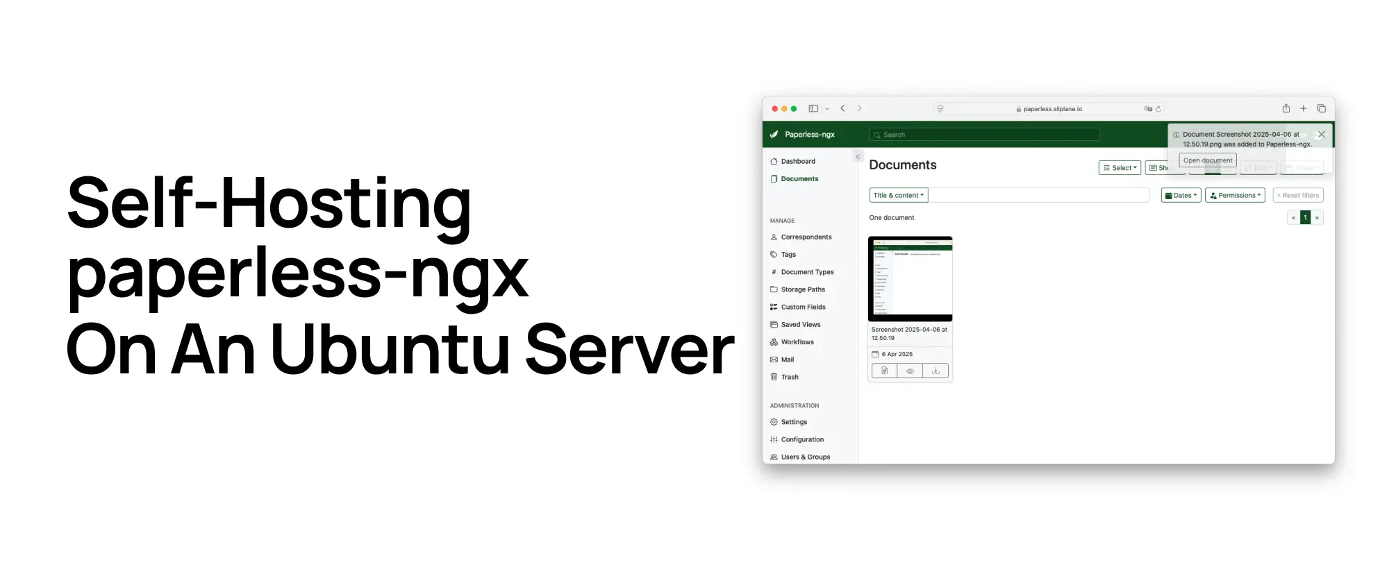 Self-hosting paperless-ngx mit SQLite auf einem Ubuntu Server
